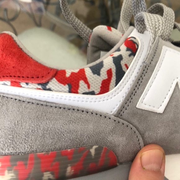 🇺🇸NEW BALANCE 576 GREY/RED/CAMO MADE IN USA SZ 10 - Picture 3 of 9